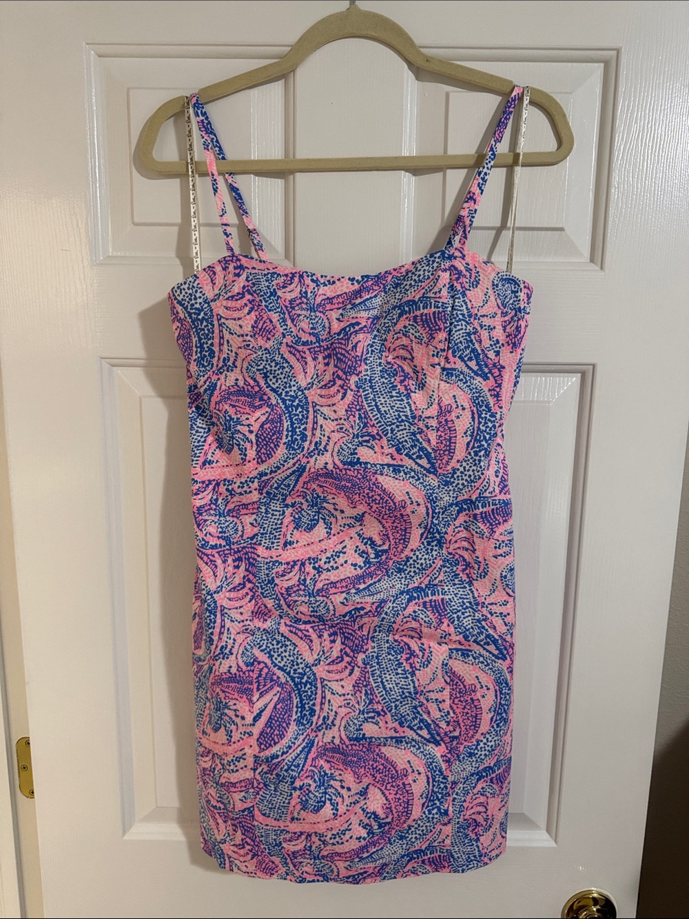 Lilly Pulitzer Pink & Blue Printed Spaghetti-Strap Mini Dress